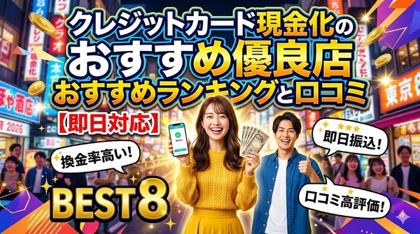 クレジットカード現金化のおすすめ優良店ランキングと口コミ【即日対応】